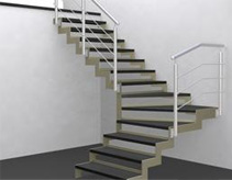 Concept art for a custom designed stone clad steel staircase