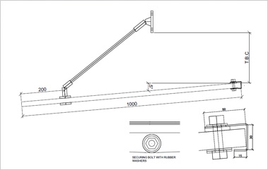 A view of a CAD drawing for a bespoke glass and stainless steel canopy