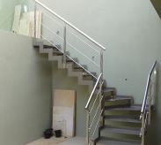 Picture of a custom designed stone clad steel staircase